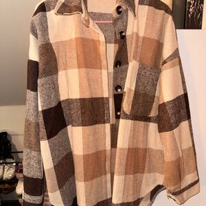 Plaid Button-Up Shacket